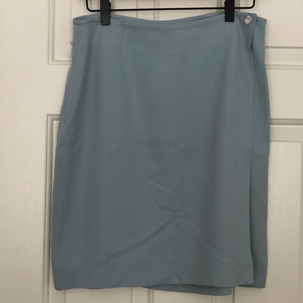 Tommy Bahama 100% Silk Handi-Wrap Skirt, Blue, Size 10